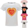 Girls T-Shirt Reversible Sequins Heart Motif