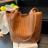 Large Capacity Premium Sense Woven Tote Bag Women 2025 Casual Daily Lazy Loose Shoulder Bag Casual Commuter Bag