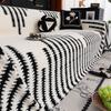 Modern Minimalist Flannel Sofa Cover Striped Couch Cover Furniture Protector Slipcover Sofa Towel