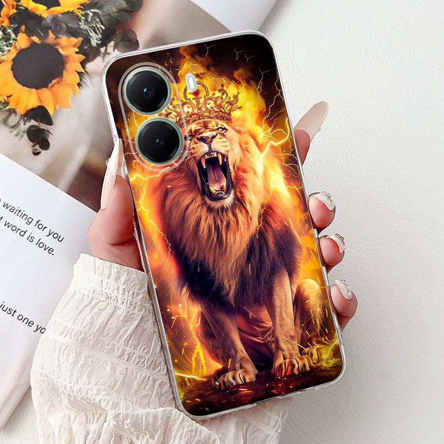 Чехол для Xiaomi Poco X7 Pro 5G Модный Цветочный Королевский Узор Мягкий Силикон Прозрачная Крышка Телефона Для Xiaomi Poco X7 PocoX7 Pro Fundas