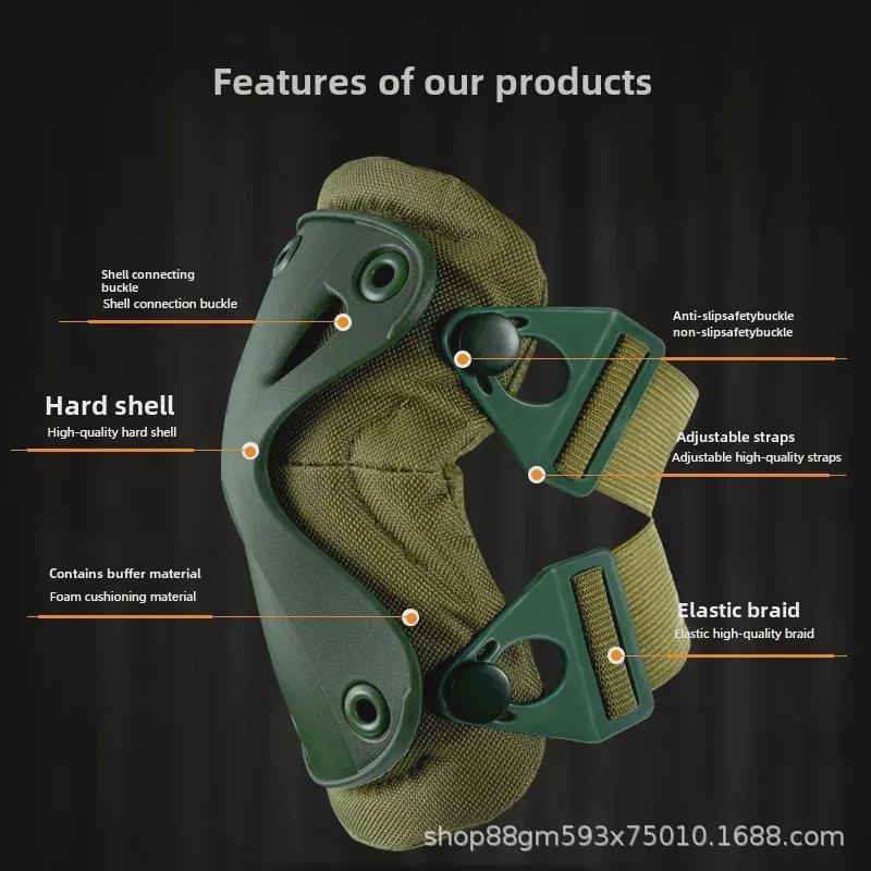 Комплект тактических наколенников и налокотников - 4 шт. для тренировок, боя, езды на велосипеде, спорта и защиты запястья