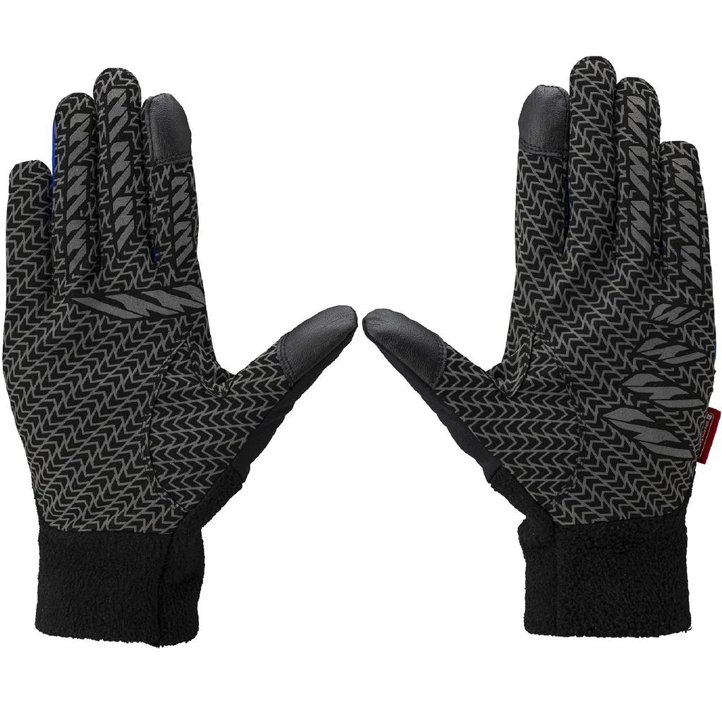 Mizuno Перчатки мужские ThermaGrip HAPPI COLLECTION, размер L, 5MGMB552, двусторонние, сине-черные, (25-26см),