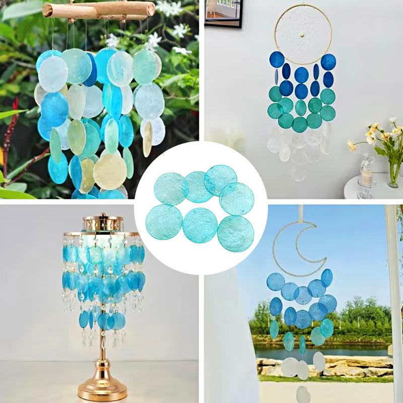 100 шт. круглые 5 см с 2 отверстиями DIY для колокольчиков для дома, украшения для дома, изготовление натуральных ракушек, ракушек Capiz