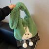 Plush Bag Women's Bag 2025 New High-value Fashion Oblique Span Fluffy Autumn and Winter Fluffy Portable Bucket Bag