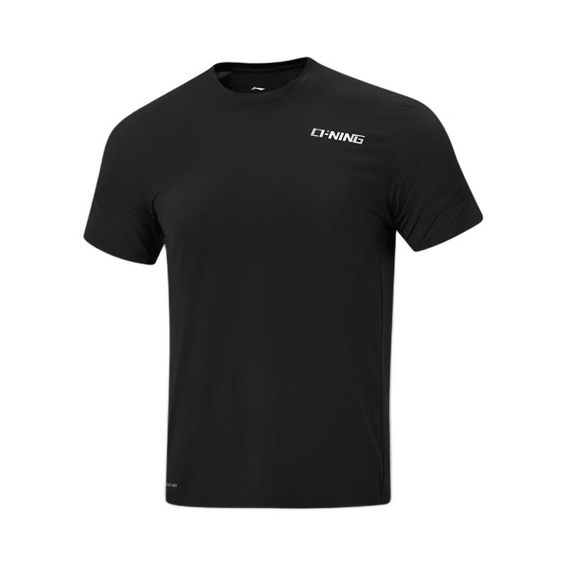Li-Ning Мужская спортивная футболка с коротким рукавом, быстросохнущая ATSW477