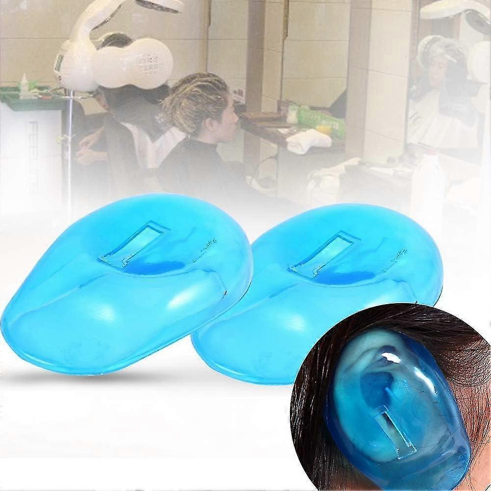 Ear Shield for Hairdresser, 2 Pcs Blue Ear Cover Shield Smudge-Proof Plastic Protector Protects Earmuffs from Dyeing, for Hairdressers and Hair Color