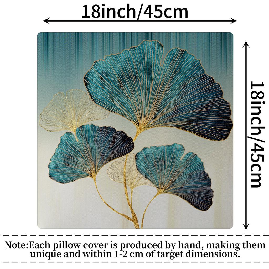 Чехол на подушку с листьями гинкго, полиэстер, короткие плюшевые современные подушки для стула с цветочным рисунком, чехол для декора гостиной, декоративные подушки, 1 шт., только наволочка