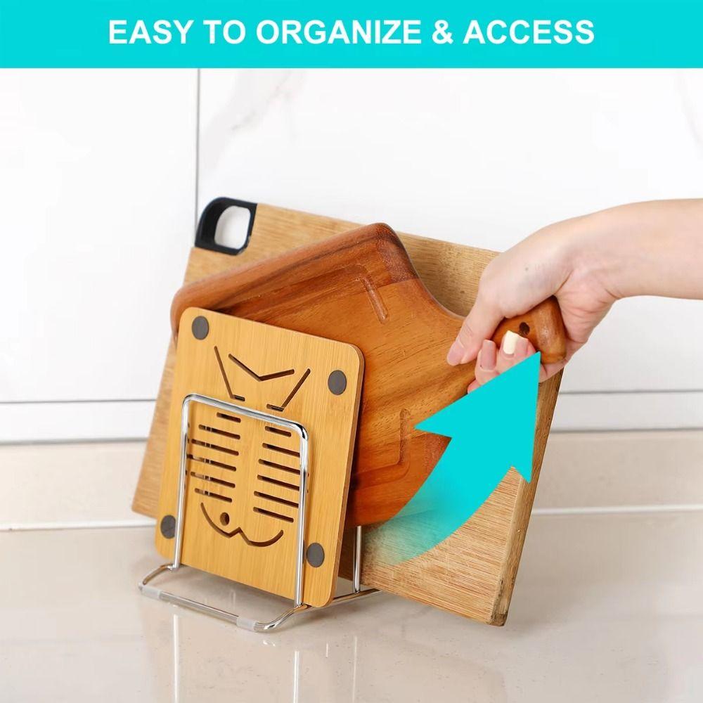 Stainless Steel Cutting Board Holder Rustproof Chopping Board Organizer Pot Lid Stand  Utensil
