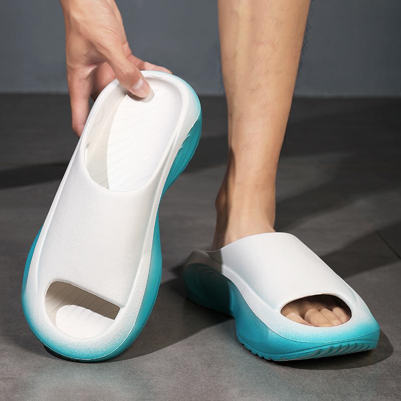 Модные дизайнерские новые мужские и женские нескользящие удобные сандалии для пар, летние пляжные тапочки на платформе, повседневная домашняя обувь для ванной