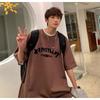 Men T-Shirts Letter Graphic Print Fashion Brand Tees for Men Oversize Tshirts Men Clothing Casual Tee Man Summer Korean Retro