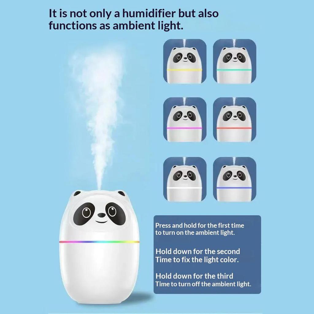 Household Panda-style Essential Oil Humidifying Diffuser, Suitable for Home, Children, Bedroom, Multi-functional Humidifier