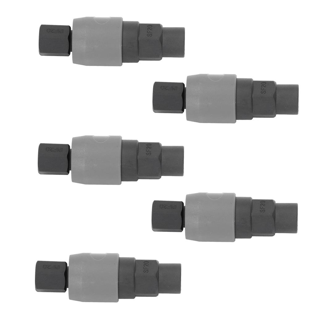 5 Sets Pneumatic Fitting Air Coupler Quick Connector Type C Self Locking Female Thread(SF+PF20 )