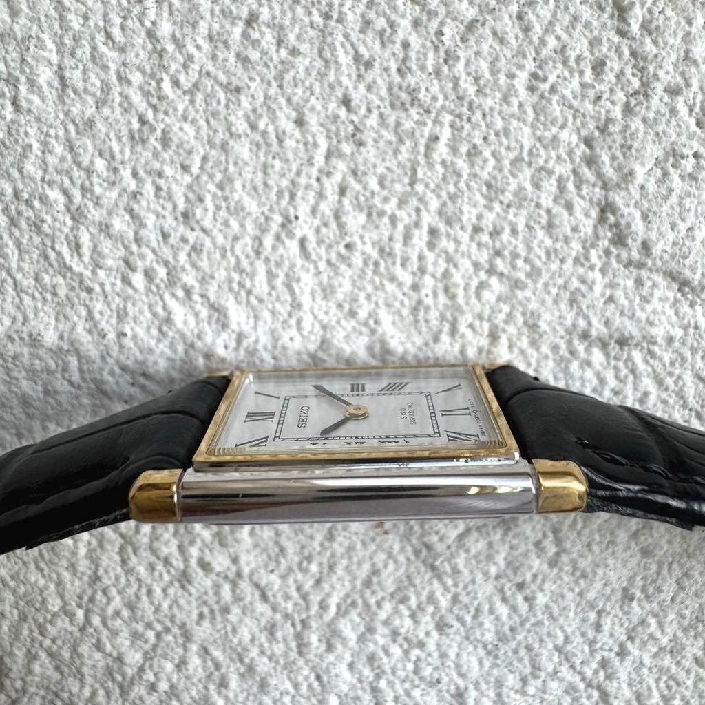 Used [New Battery] SEIKO Tank S.W.U. Suwa Seikosha Combi Men's Watch
