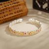 Elegant Ruyi Gold-Enamel Flower Bracelet: Luxurious Chinese-Style Good Luck Charm
