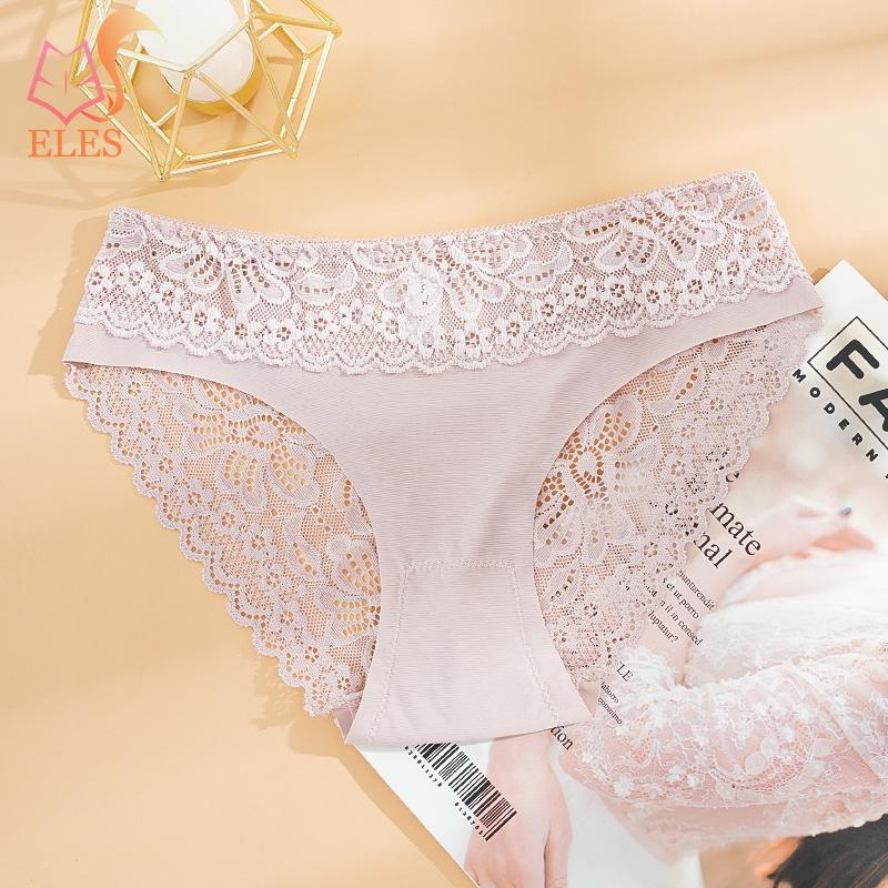 Women's Sexy Lace Stitching Panties Soft Seamless Briefs Summer Low Waist Underwear Ladies Gifts