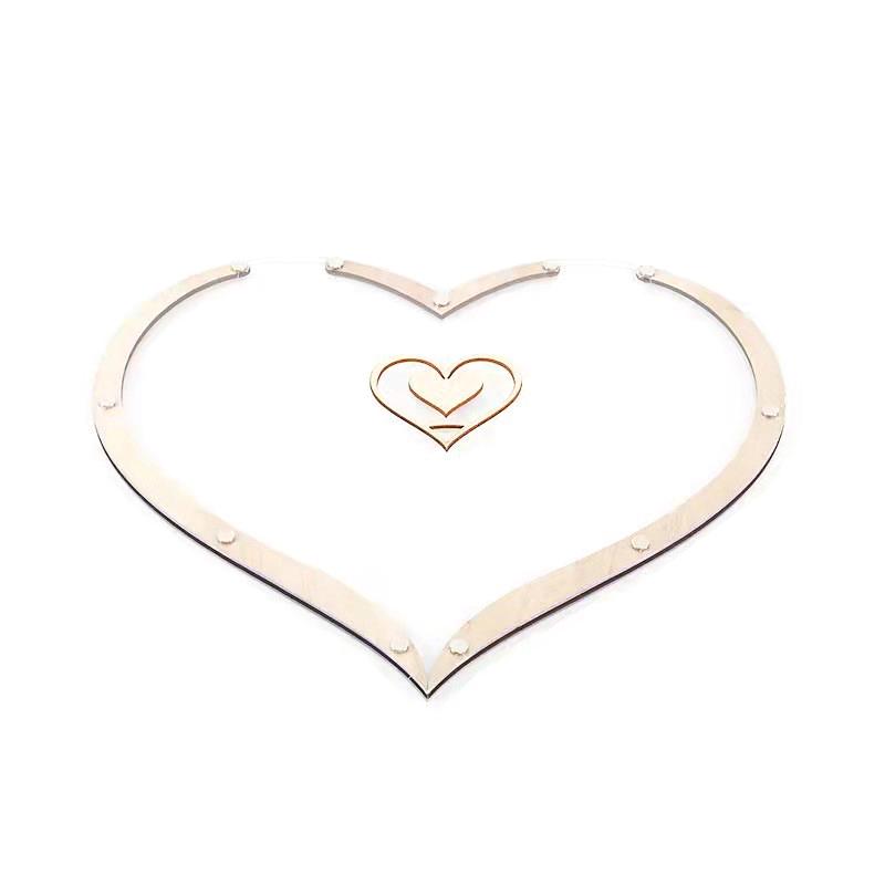 Heart Shaped Frame Wooden Love Signature Guest Book Rustic Drop Box With Heart Tags Wedding Birthday Party Props Desktop Decor