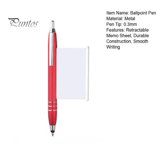 Металлическая шариковая ручка, выдвижной блокнот, прочная конструкция, гладкий зажим для письма, фиксирующий шариковую ручку