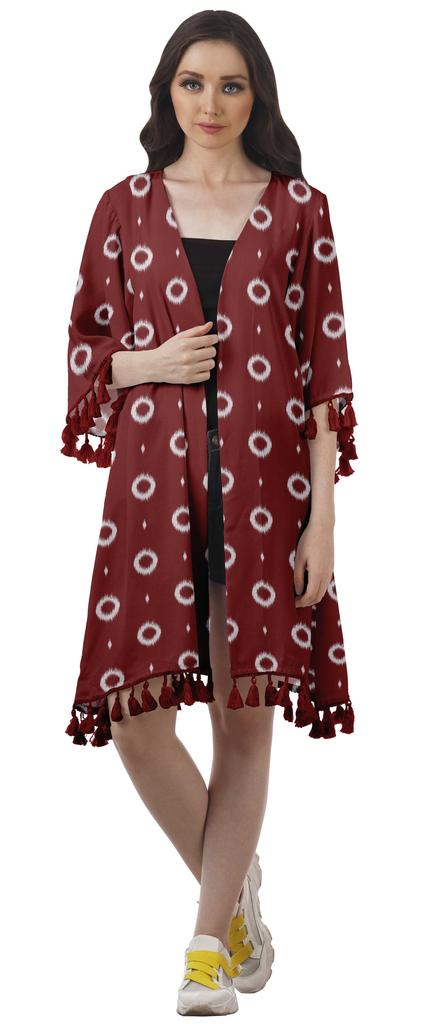 Moomaya Пляжная накидка из жоржета с открытыми плечами и принтом 3-4