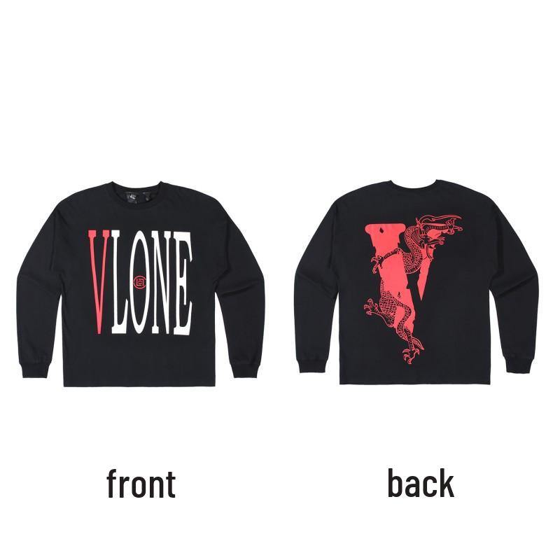 Унисекс худи VLONE с большим V и длинным рукавом - Модный стиль, вдохновленный Ван Ибо