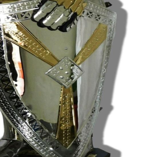Средневековый рыцарский доспех, цельная сталь высотой 182,88 см, с полной подставкой, полированная отделка для домашнего декора, лучший подарок для него