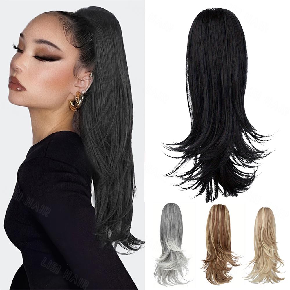 XINRAN Синтетические волнистые зажимы для волос в хвосте, наращивание волос, конский хвост, шиньон для женщин, повседневный косплей