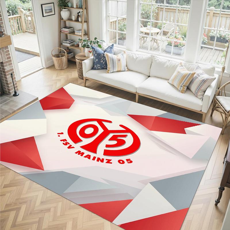 Mainz FC Design Crystal Velvet Carpet Cozy Non?Slip Printed Rug For Bedroom Living Room Entrance