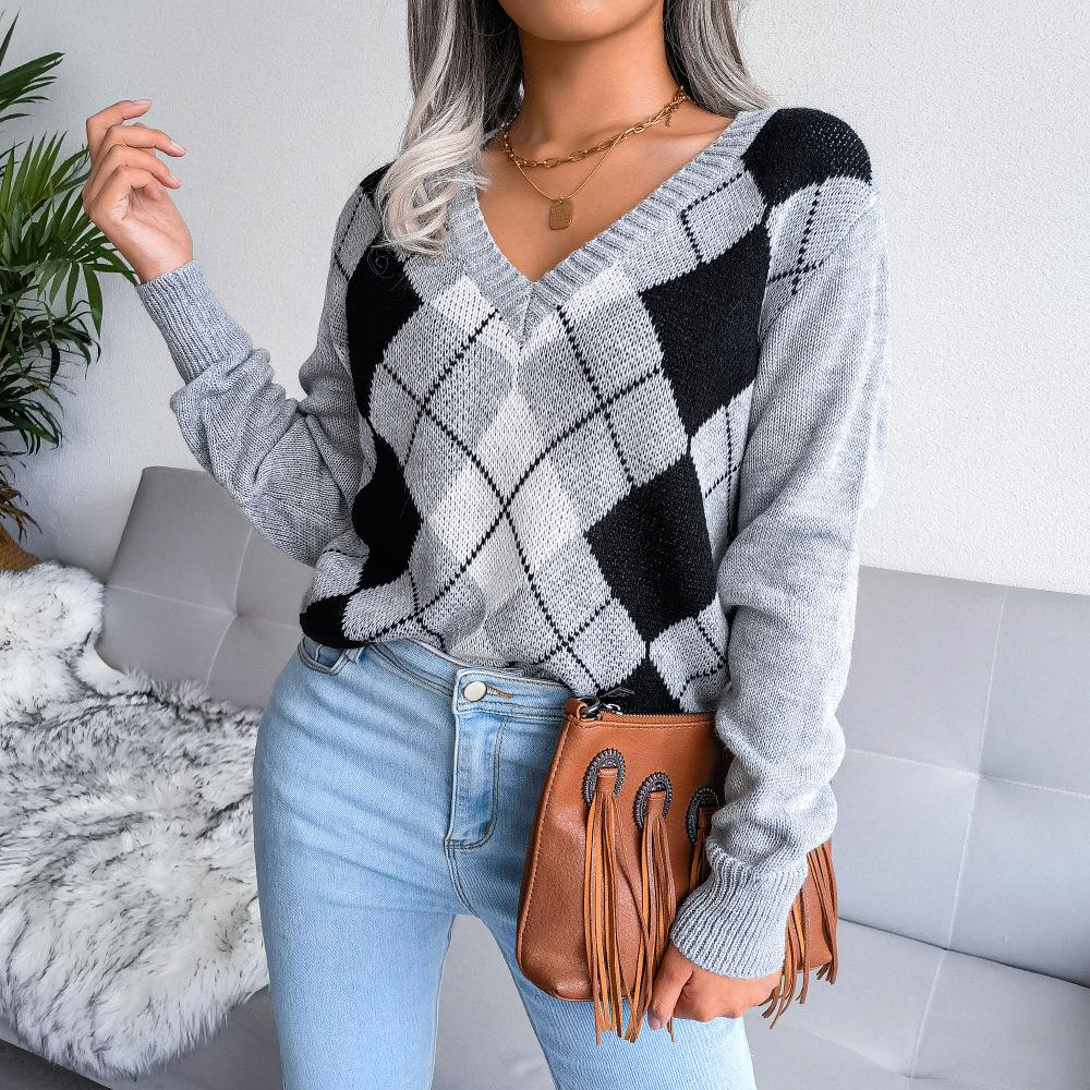 BITCED European and American Autumn and Winter New College Style Diamond Casual Jumper Women's Clothing