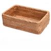 Плетеные корзины для хранения из ротанга, прямоугольная плетеная корзина для хлеба, прямоугольный плетеный сервировочный органайзер-поднос, ротанговая корзина для фруктов, штабелируемый плетеный органайзер (S)
