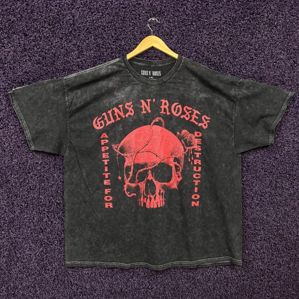 Guns N’ Roses Appetite for Destruction Футболка оверсайз с минеральной стиркой Размер L/XL