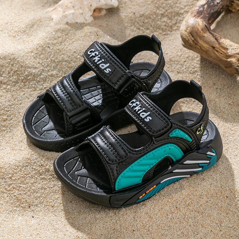 New Summer Children's Sandals, Non-Slip Soft Sole, Girls' Medium and Large Kids' Velcro Shoes, Toddler Beach Sandals