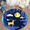 Floor Mat Living Room Rug Children's Crawling Play Area Mat Anime Carpet Door Mat Forest Fawn Round Rug