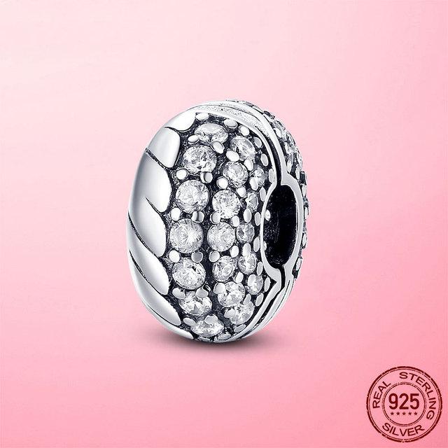 925 Sterling Silver O Pendant Love Heart Snake CZ Clip Charm Beads Fit Original Women Bracelet Bangle Silver 925 Jewelry