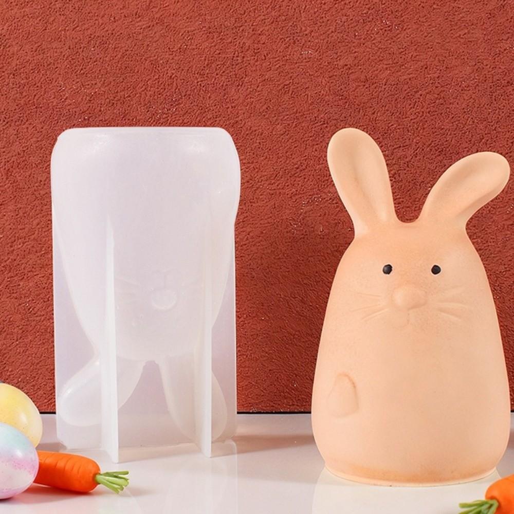Украшение Милый Пасхальный Кролик Силиконовая Форма Антипригарная DIY Поделки 3D Форма Кролика Гибкая Многоразовая Форма для Изготовления Мыла Создание Подарков