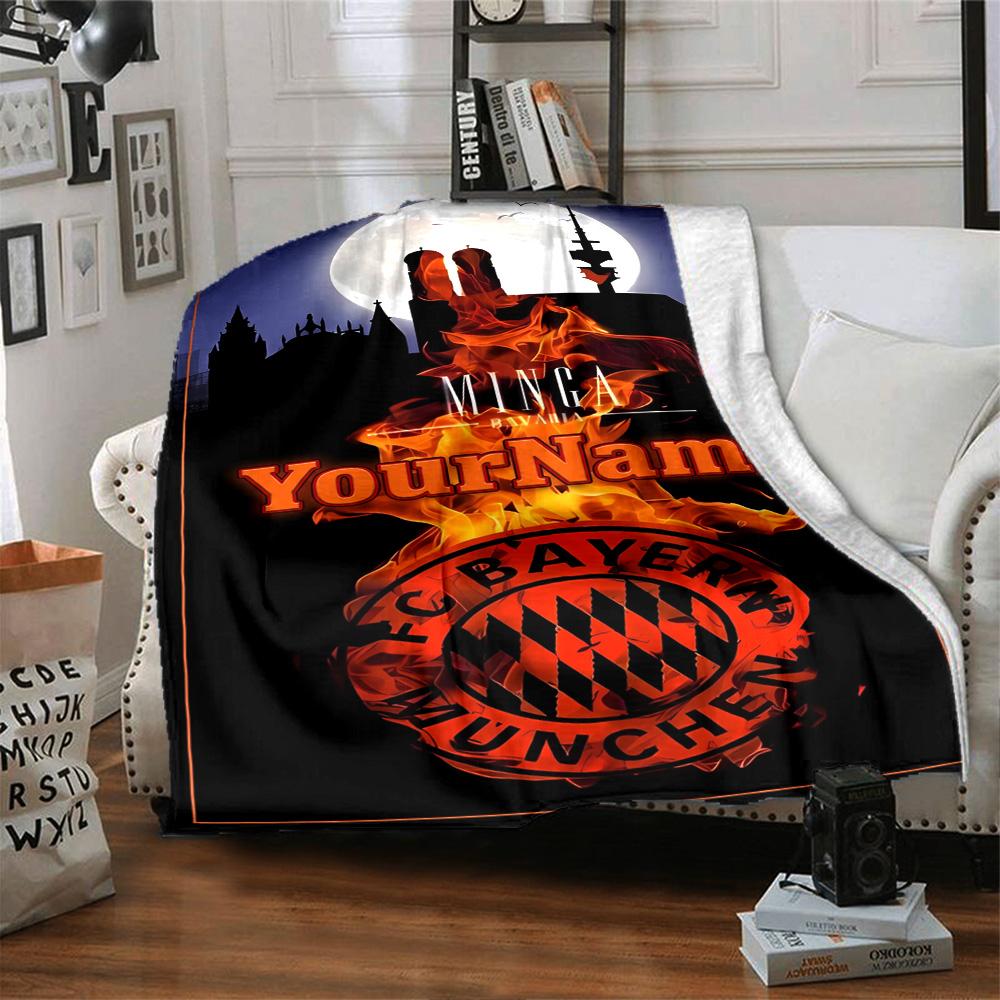 Bayern Munich Personalized Name Blanket Multi-purpose Personalized Blanket Soft & Cozy for Bedding Chair Office Living Room All-Season Use