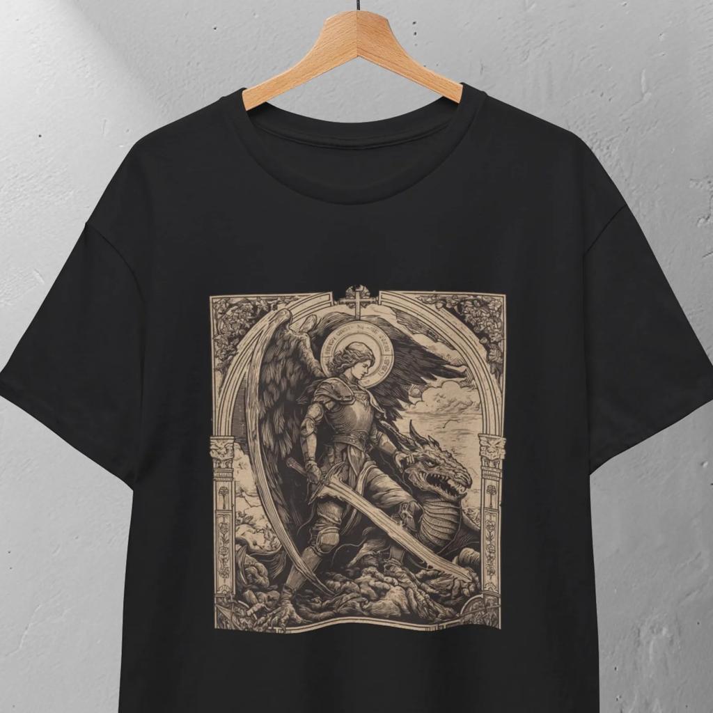 Christian Protection T-Shirt Saint Michael Catholic Tee Religious Graphic Tee Saint Michael The Archangel Tee Gift for Spiritual
