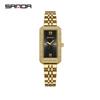 Fashion Sanda Top Brand Trendy Design Rectangle Dial Waterproof Quartz Movement Business Women Analog Wrist Watch