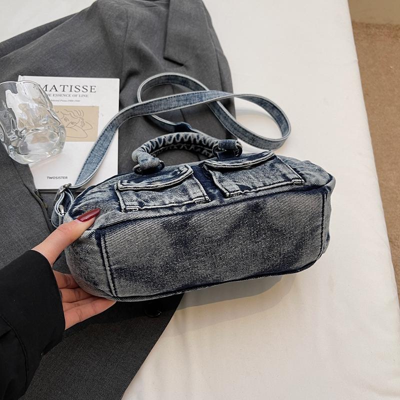 Женская джинсовая сумка через плечо, большая вместимость, маленькая квадратная сумка