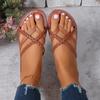 Sandal Slippers Women,Woven Flat Fashion Holiday Beach Shoes