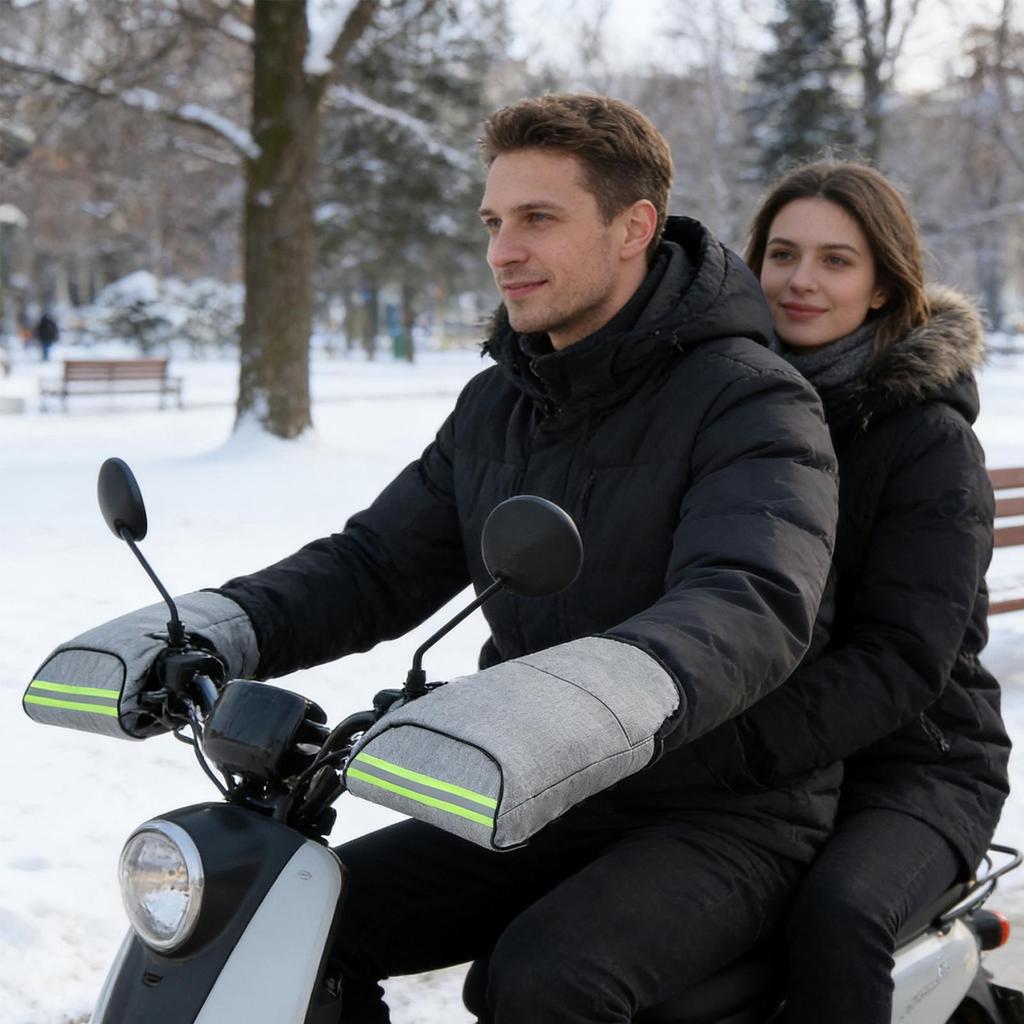 Motorcycle Hand Covers Comfortable Waterproof Windproof Snowmobile Handlebar Mittens Hand Guard For Women Winter Cold Weather