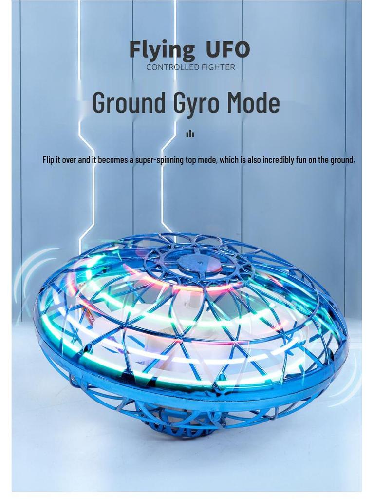 Летательный аппарат с сенсорным управлением жестами в форме НЛО: Игрушка летающая тарелка с пультом дистанционного управления и долгим сроком службы батареи для детей