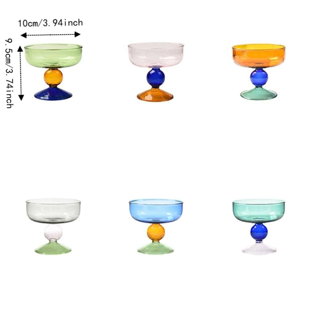 High Feet Glass Ice Cream Bowl 270 ML Dessert Cup Exquisite Fruit Salad Bowl  Cafe