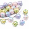 Acrylic Beads Colorful Striped Round Beads for DIY Necklace Bracelet Earring Jewelry Making