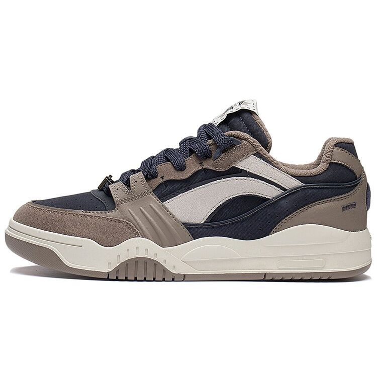 Li Ning Moon White Dream Theme Толстая подошва, увеличивающая рост, нескользящая, износостойкая, легкая, низкая, для скейтбординга, мужские кроссовки, коричневые AGCS251-4