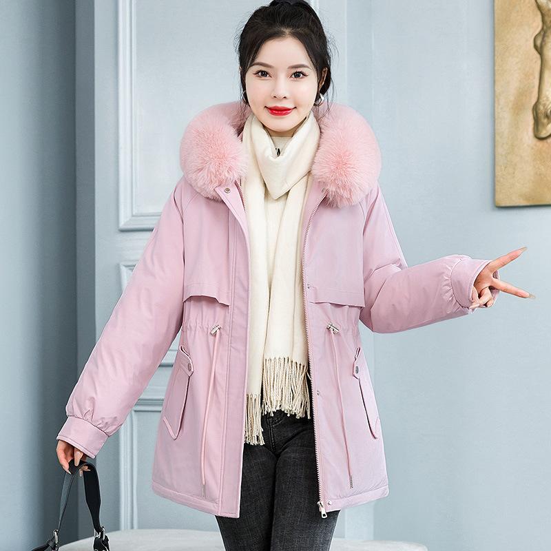Send To Overcome The Long Waist Cotton Jacket Plus Velvet Cotton-padded Jacket Down Cotton Jacket Femal