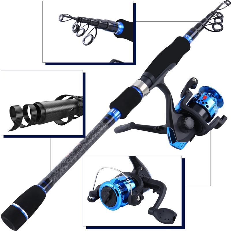 Комбинированная рыболовная катушка и удочка Портативная телескопическая удочка 1,8 м и гладкая спиннинговая катушка
