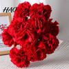 Lifelike Simulated Flowers 1/10Pcs Artificial Red Carnation Realistic Fake Silk Flower Wedding Indoor Bendable Office Table Centerpiece Faux