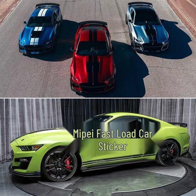 Ford Mustang GT Гоночные полосы: Наклейки на боковые юбки и капот для модифицированных автомобилей