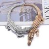 Exaggerated Creative Crocodile Collar Necklace Women'S Heavy Industry Exaggerated Crystal Clavicle Chain