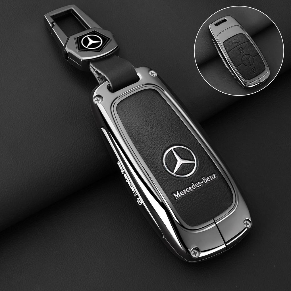 CRZ1 Car Keychain Bag Leather Key Case For Mercedes Benz A C E S G Class GLC CLE CLA GLB GLS W177 W205 W213 W222 Remote Cover Shell