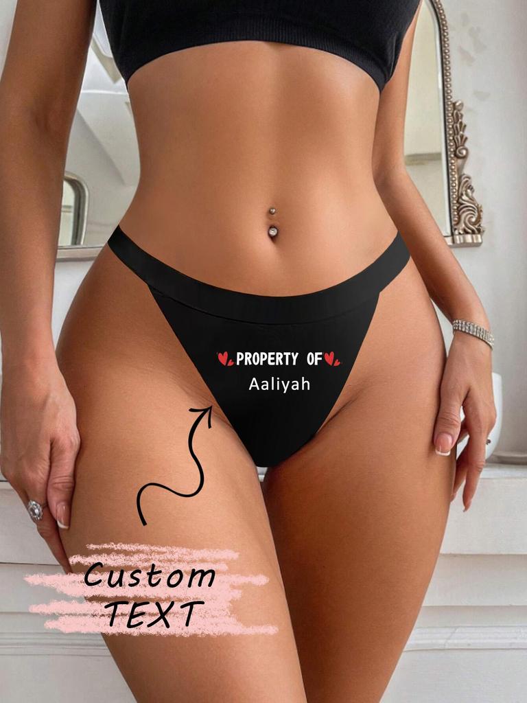 Женские сексуальные трусики-стринги с индивидуальным текстовым принтом и рисунком, удобные трусики-стринги с низкой талией